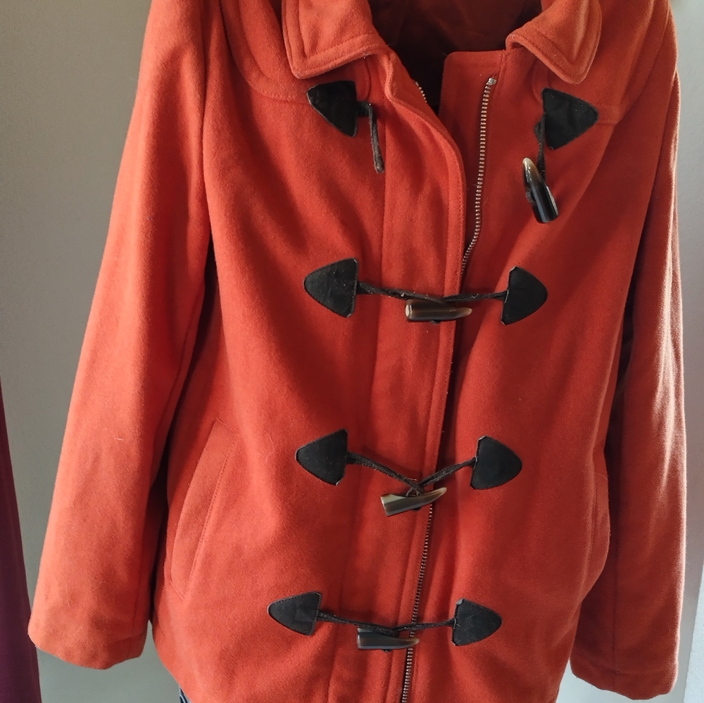 Vintage women's The Gap wool blend coat. Burnt orange, size medium.